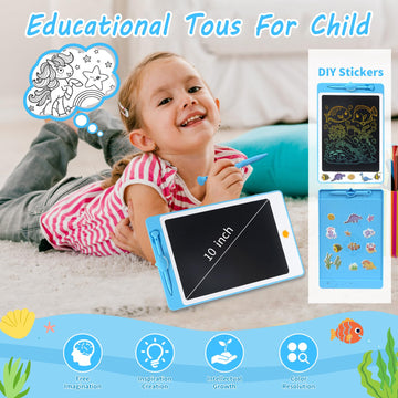 Lcd Writing Tablet Doodle Board, 10 Inch Portable Drawing Board For Kids Reusable Writing Pad For Toddlers Educational Learning