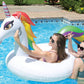 Poolmaster Unicorn Inflatable Swimming Pool Party Float (48 Inch), White/Rainbow