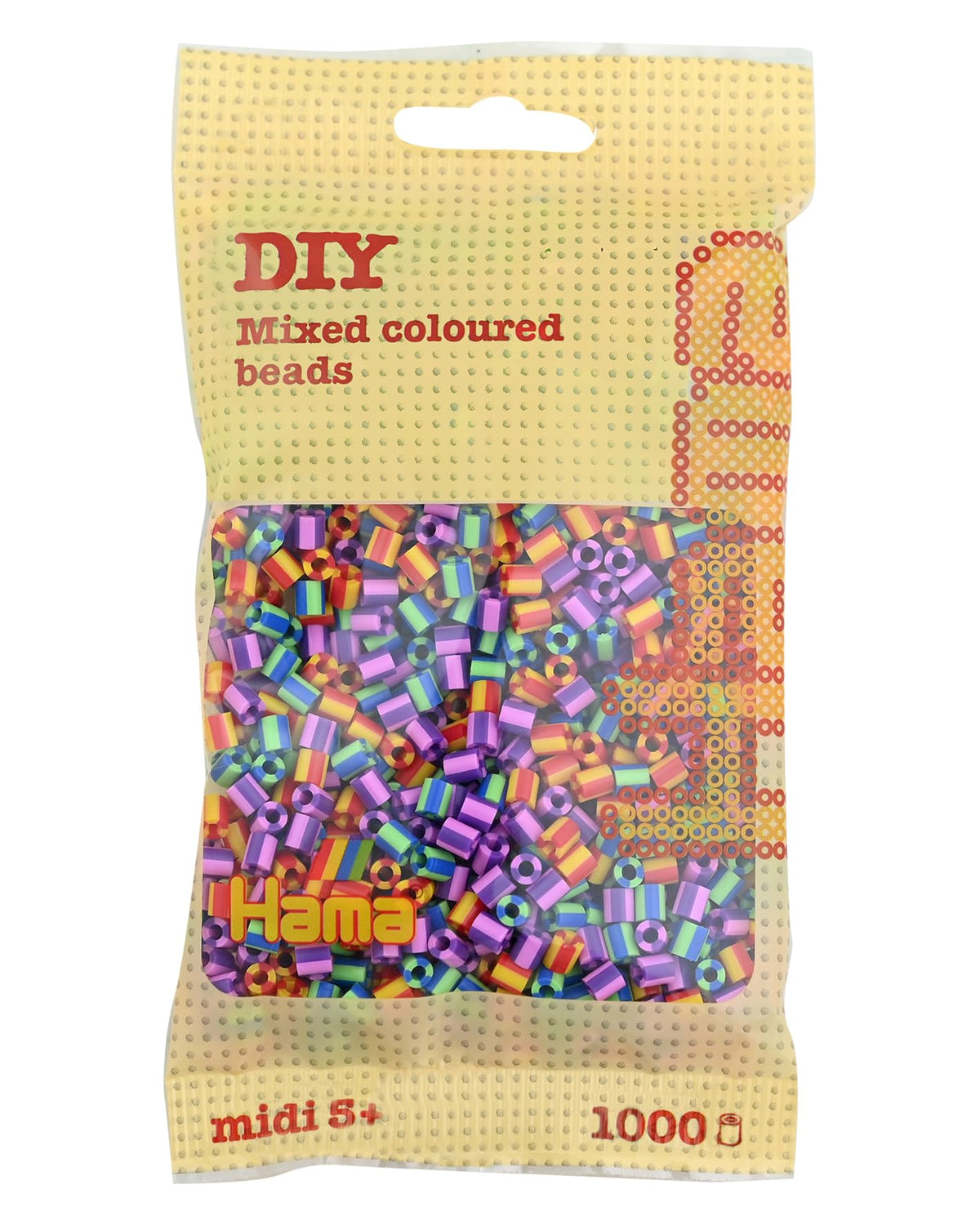 Hama 10.20792 1,000 Beads in Bag Striped Mix 92, Multicolour