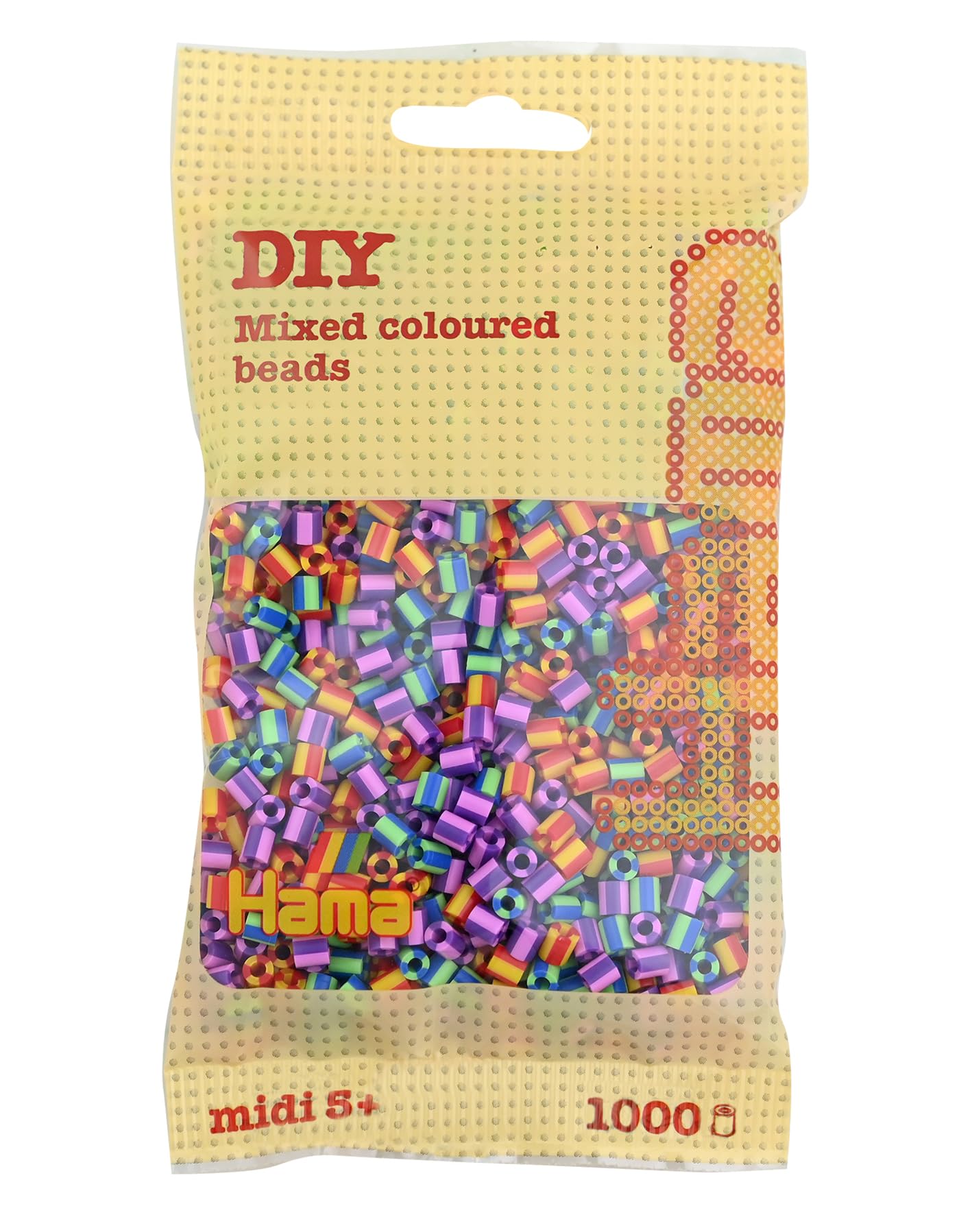Hama 10.20792 1,000 Beads in Bag Striped Mix 92, Multicolour