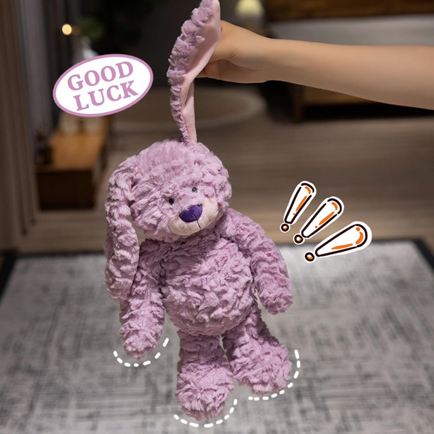 TONGSONG Plush Purple Rabbit Stuffed Animal Soft Plushies Huggable Cartoon Bunny Plush Toy 12.6 Inch
