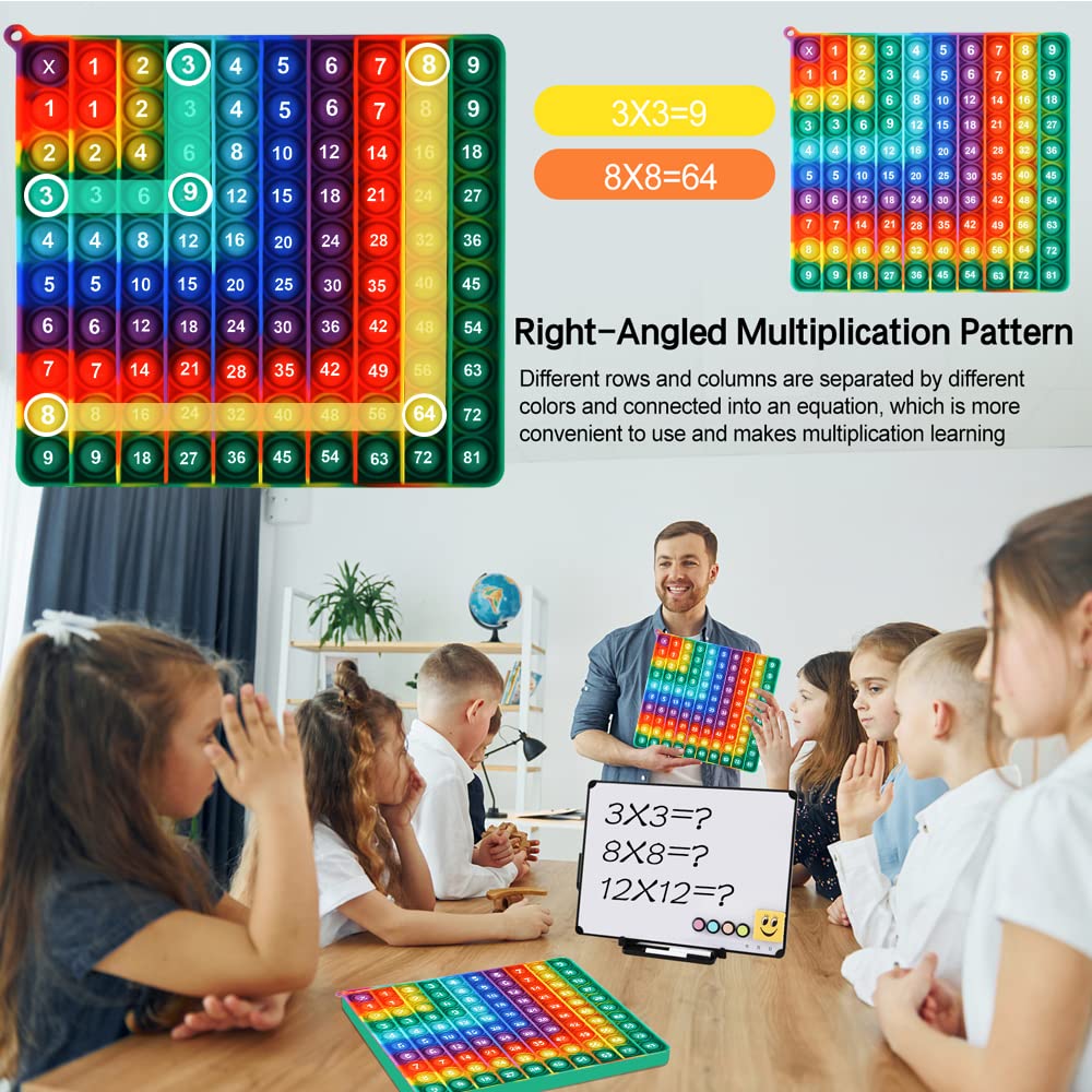 1-9 Addition Chart & 9X9 Multiplication Tables, Right-Angled Rainbow Square 100 Bubbles Math Games Multiplication Games For Multiplication Study Division Learning Math Manipulatives