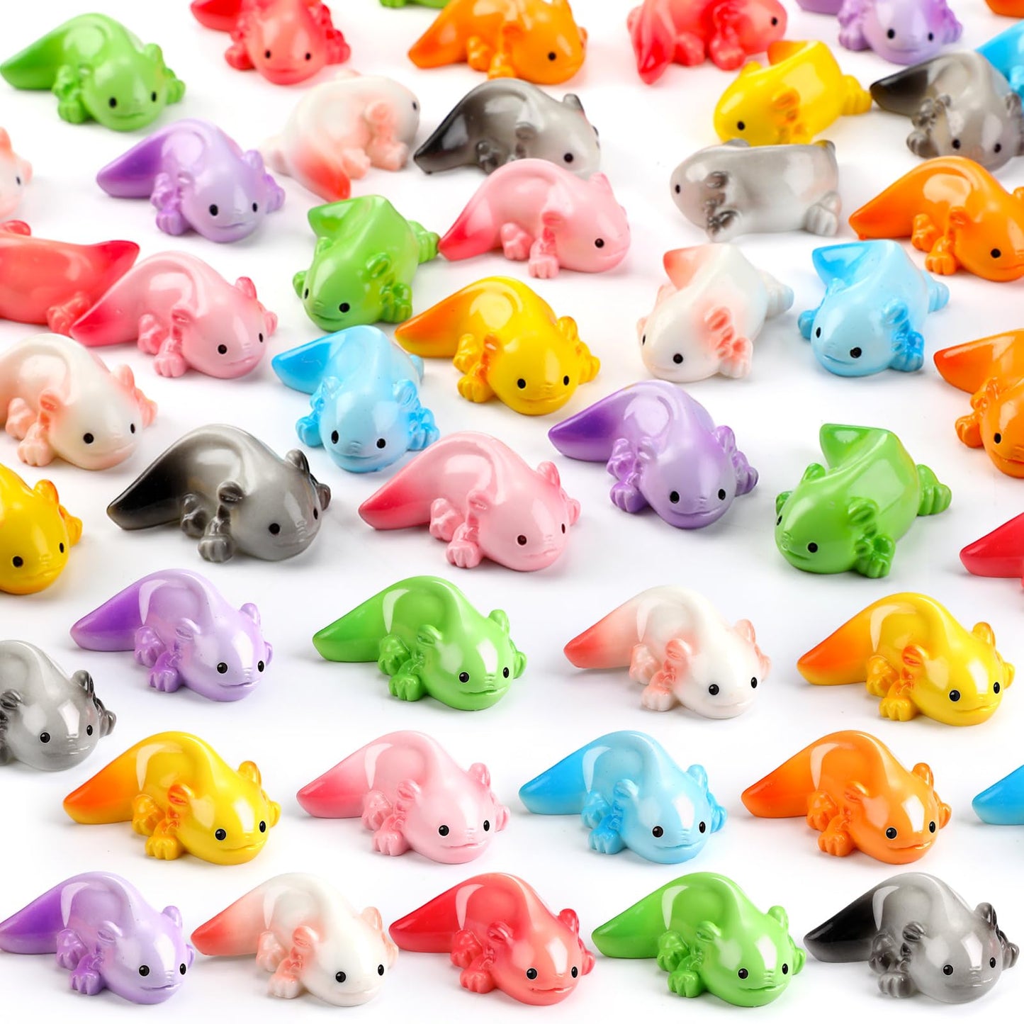 Colingmill 36 Pcs Mini Resin Axolotl Figurine Axolotl Valentine Gifts Tiny Animal Figurines Small Charm Ornament for DIY Craft D