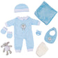 Tiny Treasures Baby Doll With Layette Set (Brown Hair) (Kk5354)
