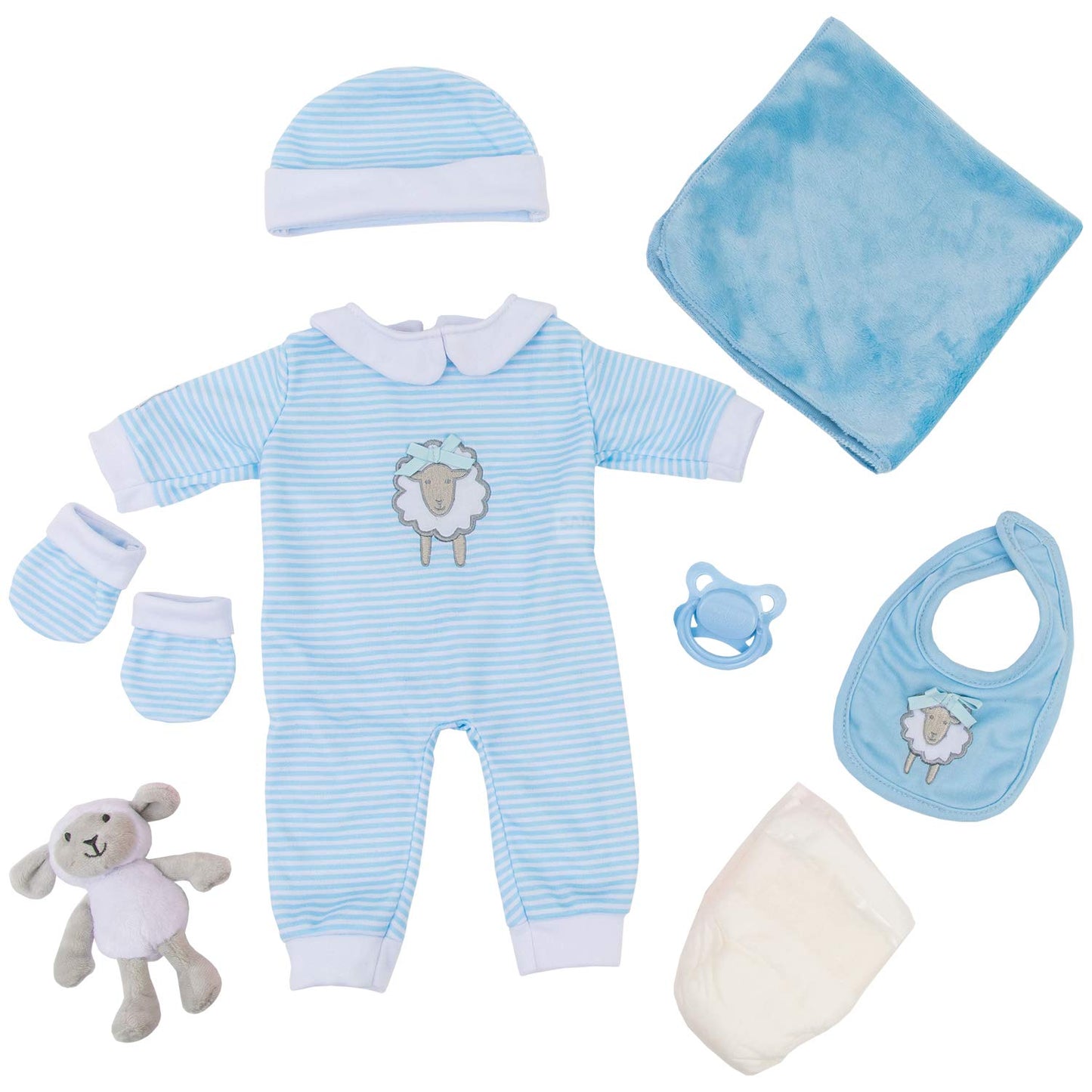 Tiny Treasures Baby Doll With Layette Set (Brown Hair) (Kk5354)