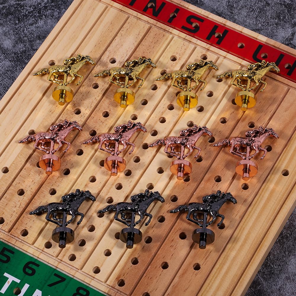 yquorp Metal Horse for Horse Racing Board Game,Gold  4, Rose Gold  4, Silver  3 Classic Style Collection Souvenirs (Gold  4+Rose