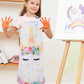 Wernnsai Rainbow Toddler Aprons - Kids Aprons For Girls Toddler Paint Art Smock Waterproof Cooking Baking Painting Gardening Artist Chef Apron For Kids Age 6-10 Years
