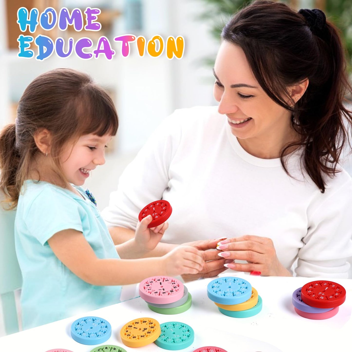 Scione Math Fidget Spinners, Sensory Fidget Toys For Kids, Math Facts Fidget Spinner Toys Christmas Stocking Stuffers Gifts, Math Game For Classroom Prizes (Add Subtract Multiplication Division)