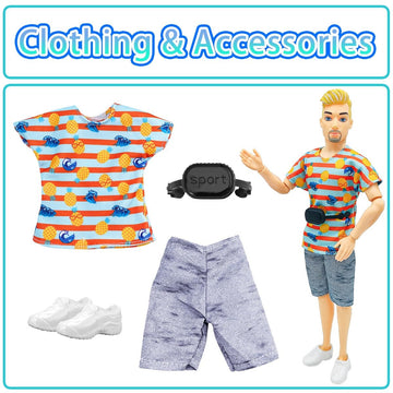 FLFUATT Stylish Fashions Girls Doll Toys, The Ultimate Fashionista Doll for Trendy Kids, 11.5 Inch Fashion Doll (Pineapple Short