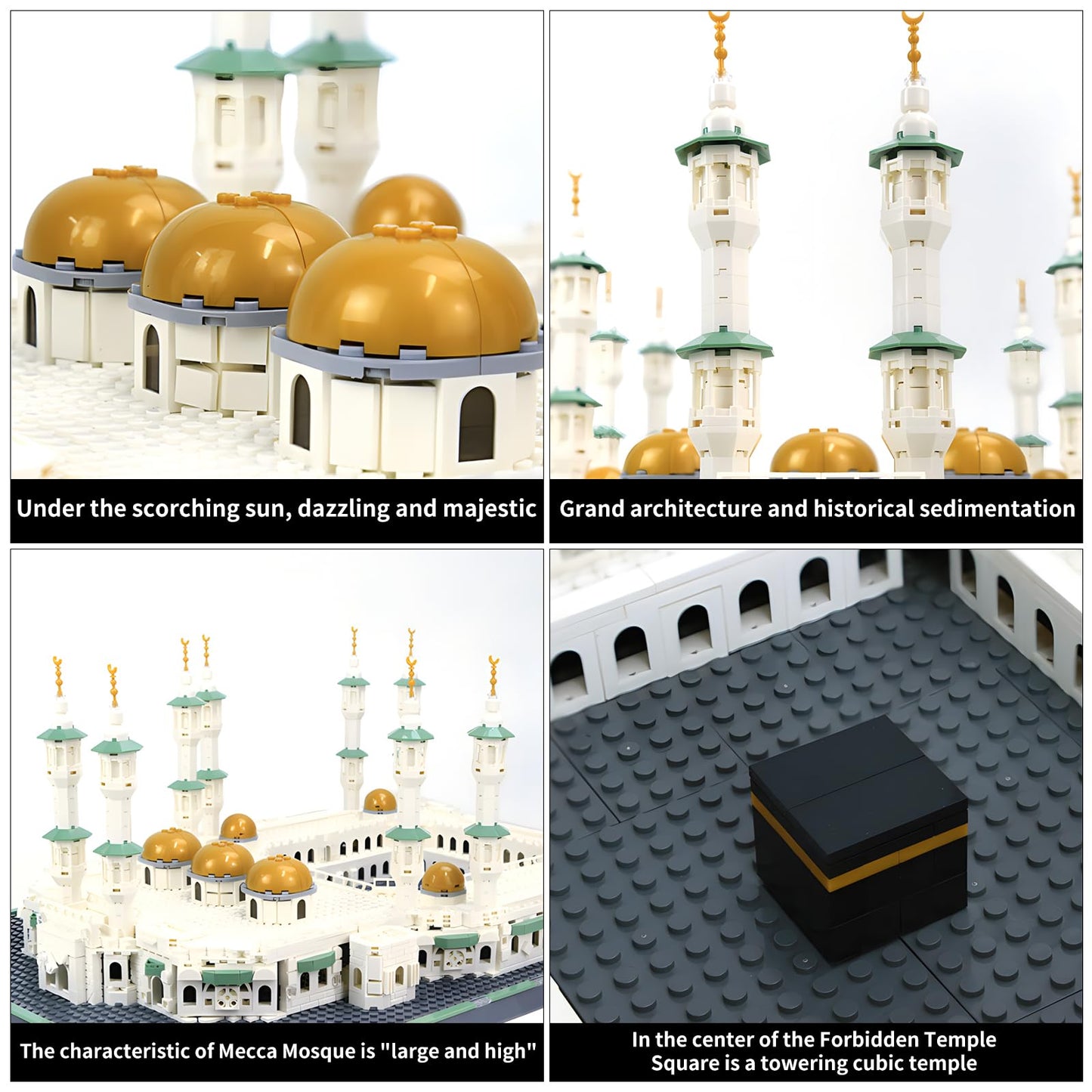 CAXIMSY Building Blocks Set - Great Mosque of Mecca Model, 2291 Pieces, Large, Plastic, Mjdqzs Architecture, Model 6220