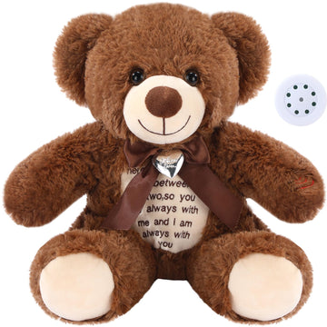 Silipull 12 In Bear Stuffed Animals With Voice Recorder Set 30 Seconds Voice Sound Recorder Module Soft Plush Remembrance Bear W