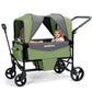 Stroller Wagon for 2 Kids with Canopy, Foldable All-Terrain Wagon Stroller with Adjustable Push/Pull Handle, Parent Organizer, 5