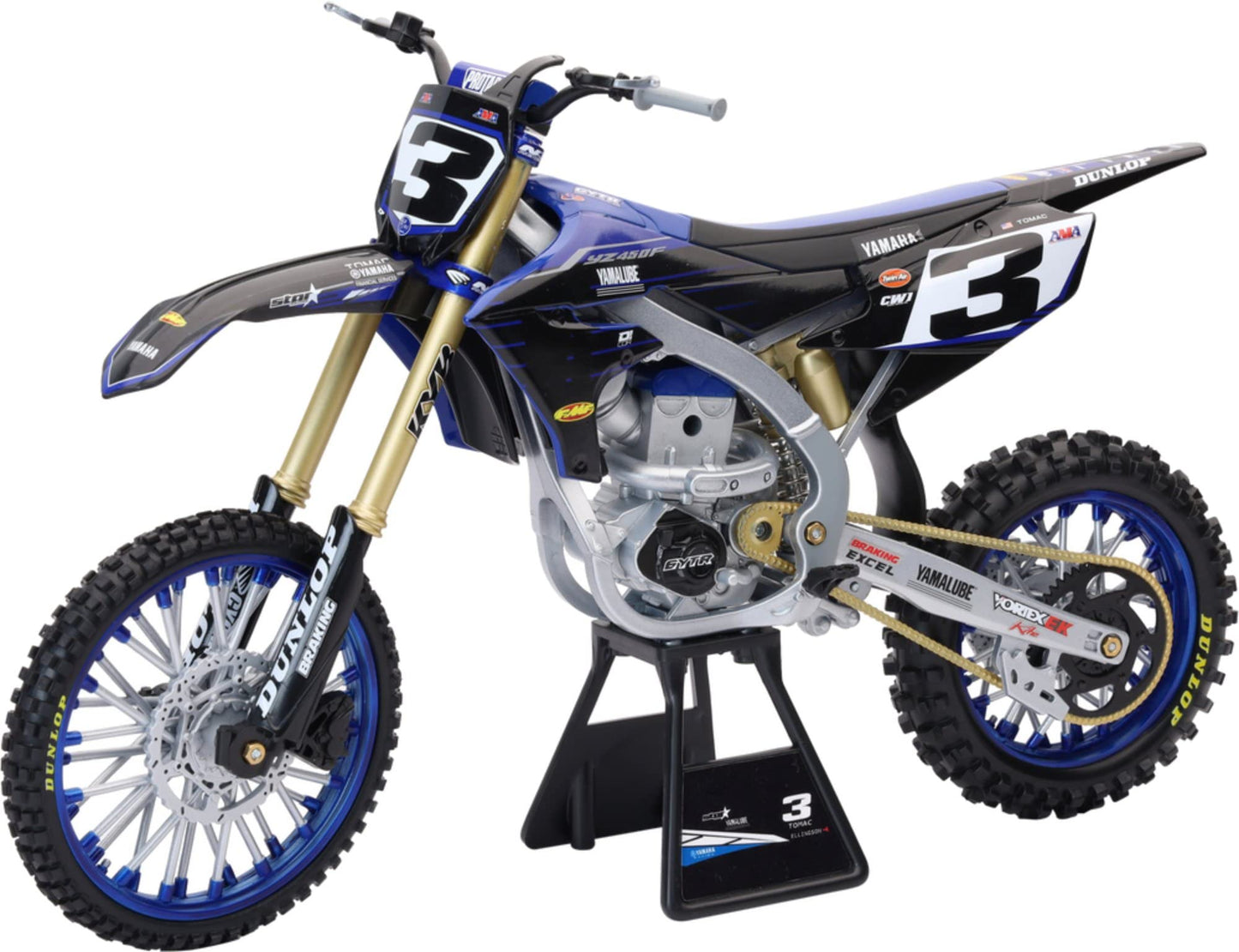 Newray 1:6 Scale Toy Team Yz450F Eli Tomac #3 W/#1 Sx/Mx Dirt Bike