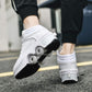 Double-Row Deform Wheel Automatic Walking Shoes Invisible Deformation Roller Skate 2 in 1 Removable Pulley Skates Skating Parkour (White high  US 10.5)