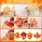 24 Sets Fall Maple Acorn Crafts Kit DIY Tissue Paper Suncatcher Kit Stained Glass Effect Decoration for Autumn Thanksgiving Scho