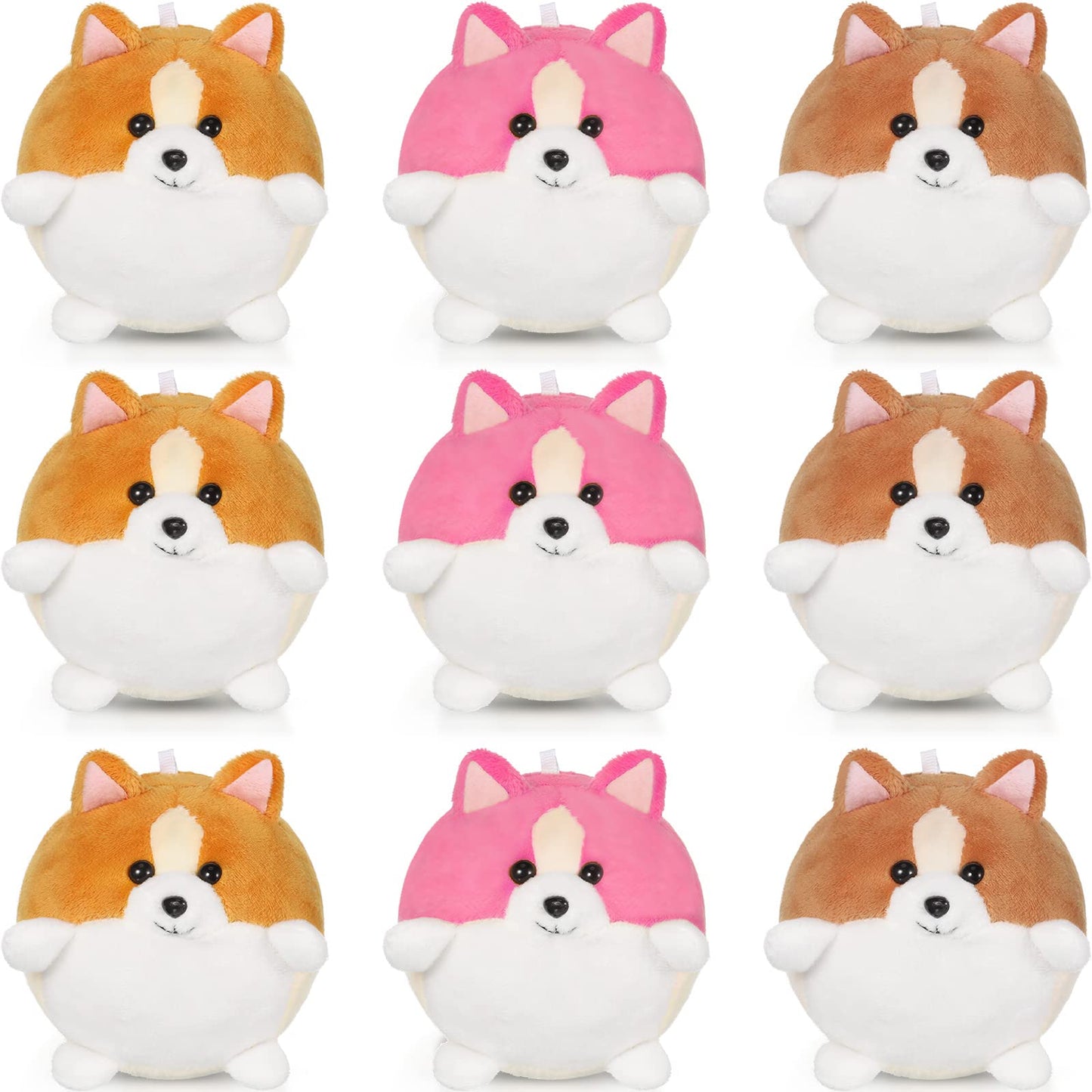 Sumind 9 Pcs Valentine Mini Plush Dog Stuffed Animals Bulk Dog Plush Party Favors Small Soft Plush Dog Toy For Easter Goodie Bag