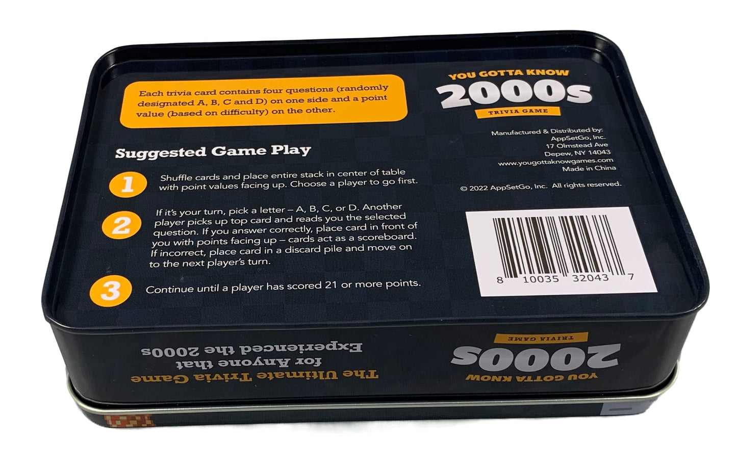You Gotta Know Trivia Game - You Gotta Know 2000s, Navy, Tin Material