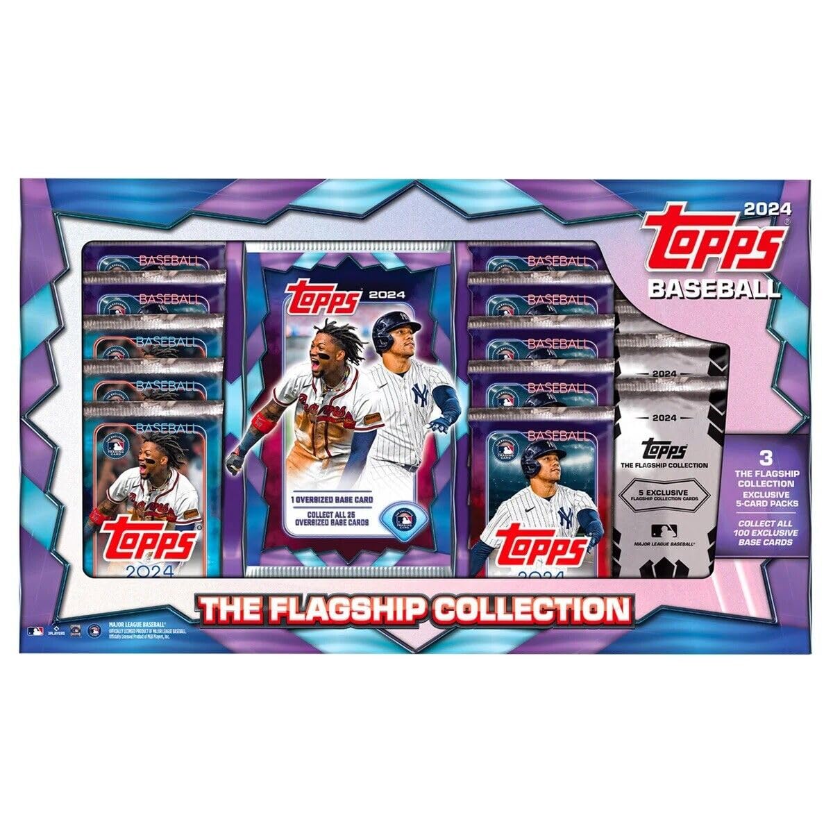 Topps 2024 Series 1 & 2 Baseball The Flagship Collection Trading Card Super Box 13 Pack Plus Oversized Card