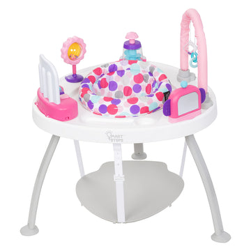 Smart Steps 3-in-1 Bounce N Play Activity Center Plus with STEM Learning Toys, Princess Pink