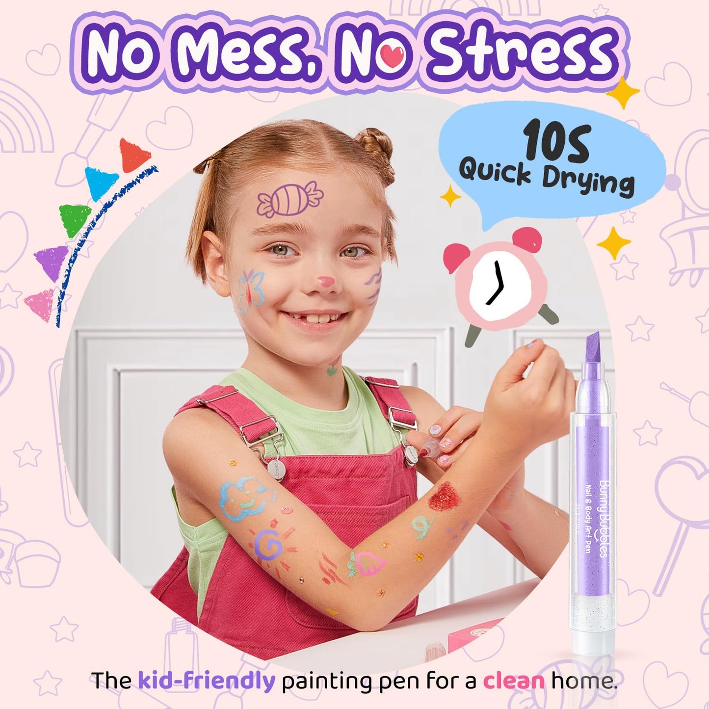 Face Painting Kit for Kids Makeup Set Toys, Washable Marker Girls Make Up Face Body Tattoo Pens, Toddler Toy Makeup Cosmetic for