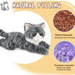 Cuckool Gray Tabby Cat Plush Toy, 14" Fluffy Microwavable Stuffed Animal, Heatable & Coolable, Soft Polyester Gifts for Kids & Adults