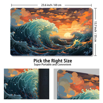 enhanced Stitched MTG Playmat with Zones and Non-Slip Rubber Backing - TCG Play Mat for MTG and Other Card Games - Colorful Design with Vintage Look and Feel (DKT (83) No Zones)