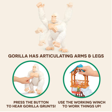 Terra by Battat Gorilla Expedition Playset – Electronic Jungle Toy for 3 Years + – Snowflake Model – Plastic Figurines