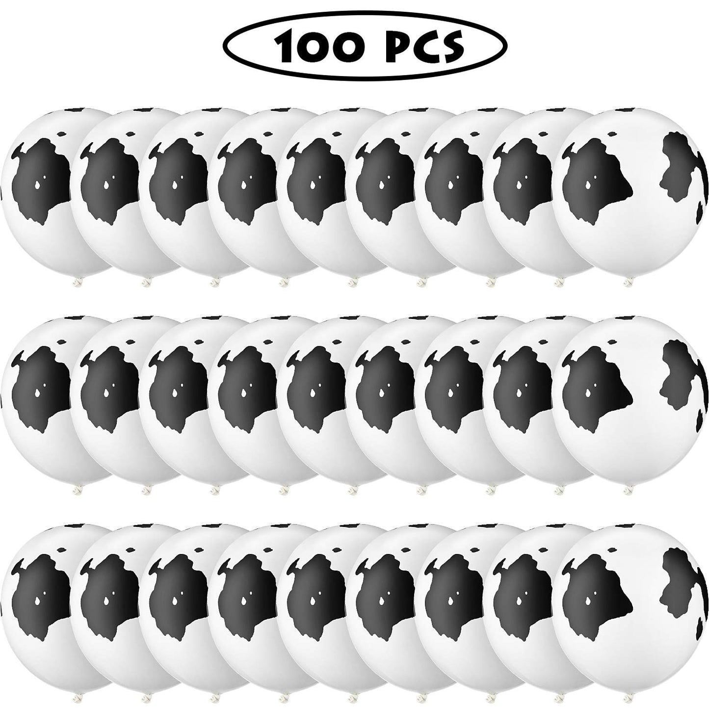 Gejoy Cow Balloons Latex Balloons Funny Print Cow Balloons For Birthday Party Supplies Decorations (100 Pieces)