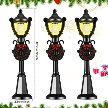 Bow Street Lamp Accessories - 8Pc Miniature Train Lanterns & Fairy Lights For Dollhouse Diy Village Pathway