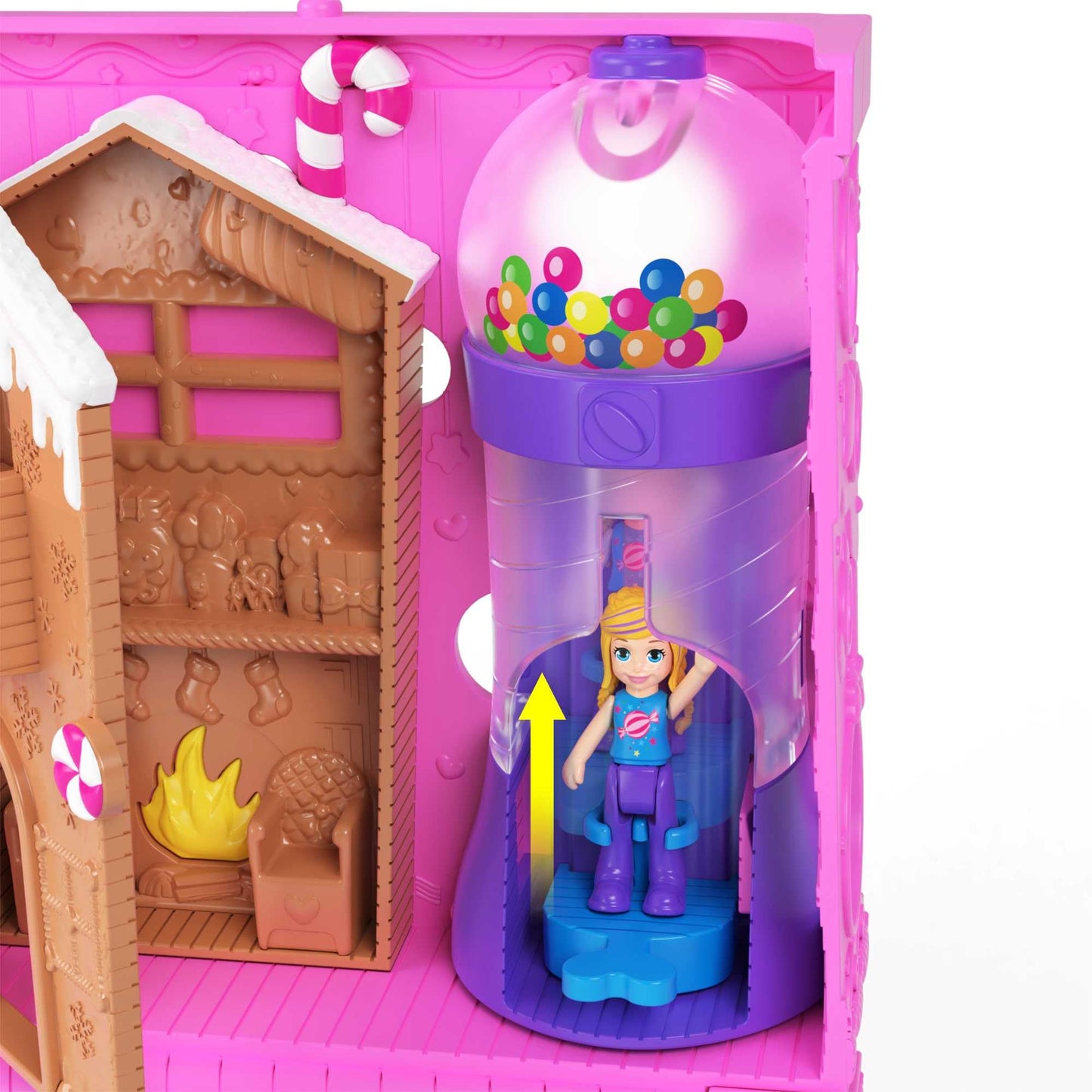 Polly Pocket Pollyville Sweet Store Dolls And Playset, Mini Toys With 2 Micro Dolls And 3 Accessories, Hnb03