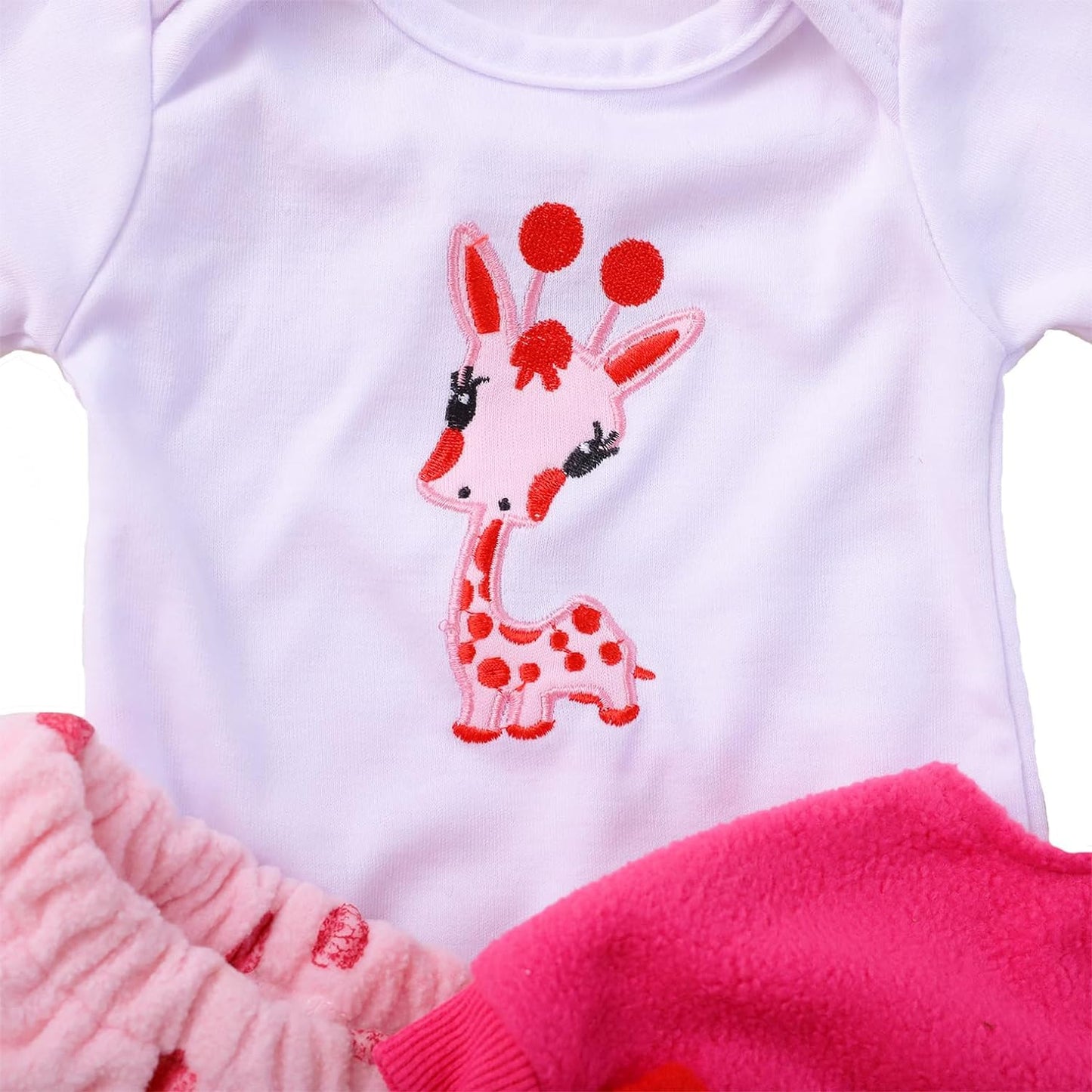 scnbom Reborn Baby Dolls Girl Clothes for 17-22inch Outfits Accesories (Giraffe 5pcs Set)