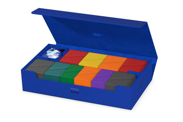 Ultimate Guard Omnihive 1000+, Deck Case for 1000 Double-Sleeved TCG Cards + 2 removable Trays, Blue, Magnetic Closure & Microfi