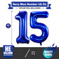 BBPOOL 40 Inch Navy Blue Number 15 Foil Balloon for Birthday Party Decorations