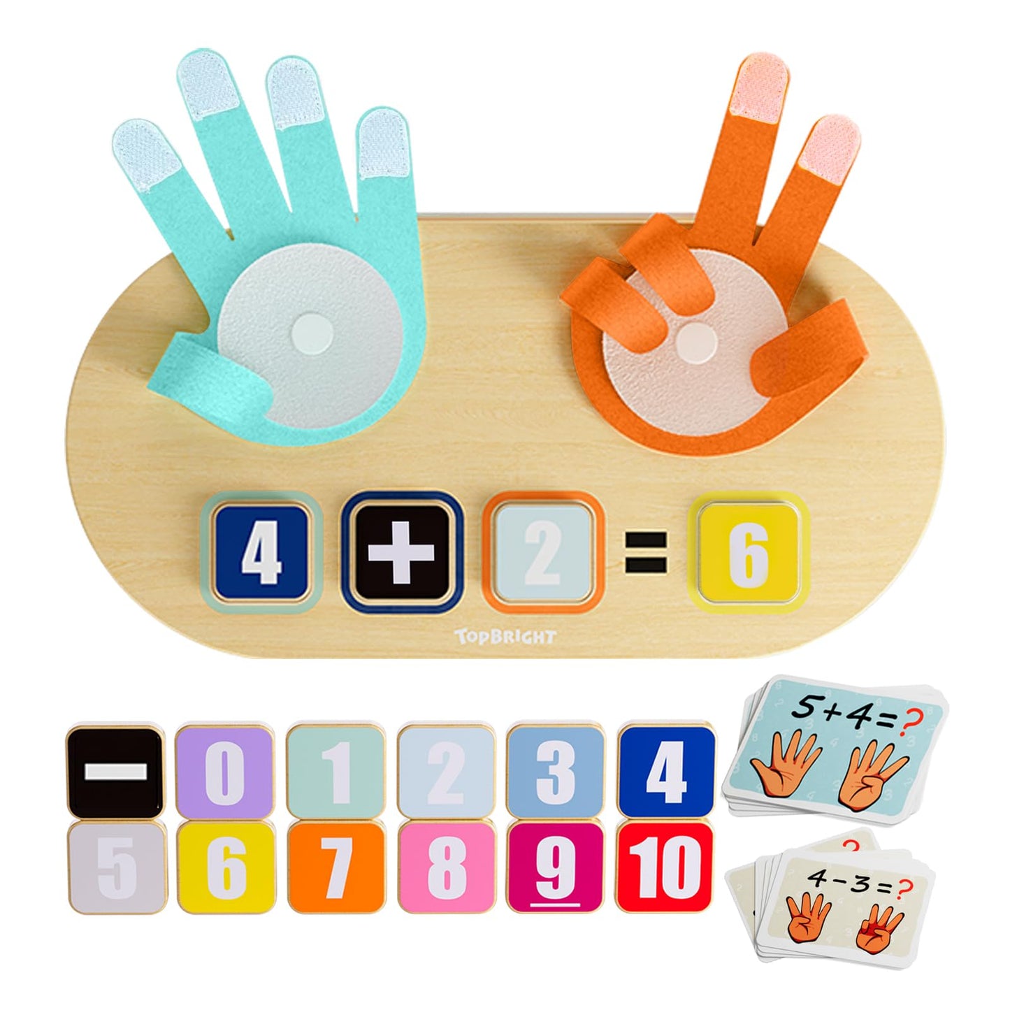 Top Bright Educational Learning Number Toy For Toddler - Finger Counting Math Toys, Homeschool Supplies For Math Manipulates, Teaching Early Education Toys For Kid Age 3+, Montessori Toy For Toddler