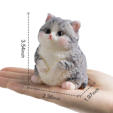 Fat Cat Taba Squishy Kit - Cute Silicone Fidget Toy, Ideal Memorial Gift For Cat Lovers (Gray)