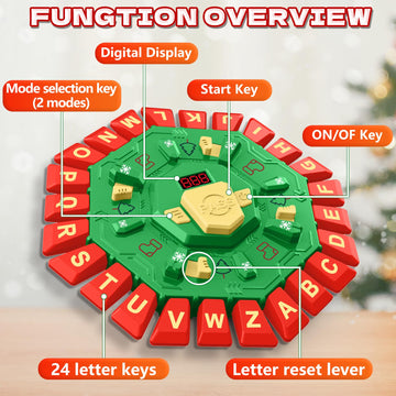 Resflycheng Word Game Family Board Game with Digital Display Timer, 2 Modes, 35 Cards, Fun Fast-Paced 24-Letter Game for Kids &