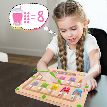 Mtyokiln Magnetic Color & Shape Maze - Montessori Toys For 3 4 5 Year Old, Color And Shape Sorting Toys, Montessori Toys For Kid