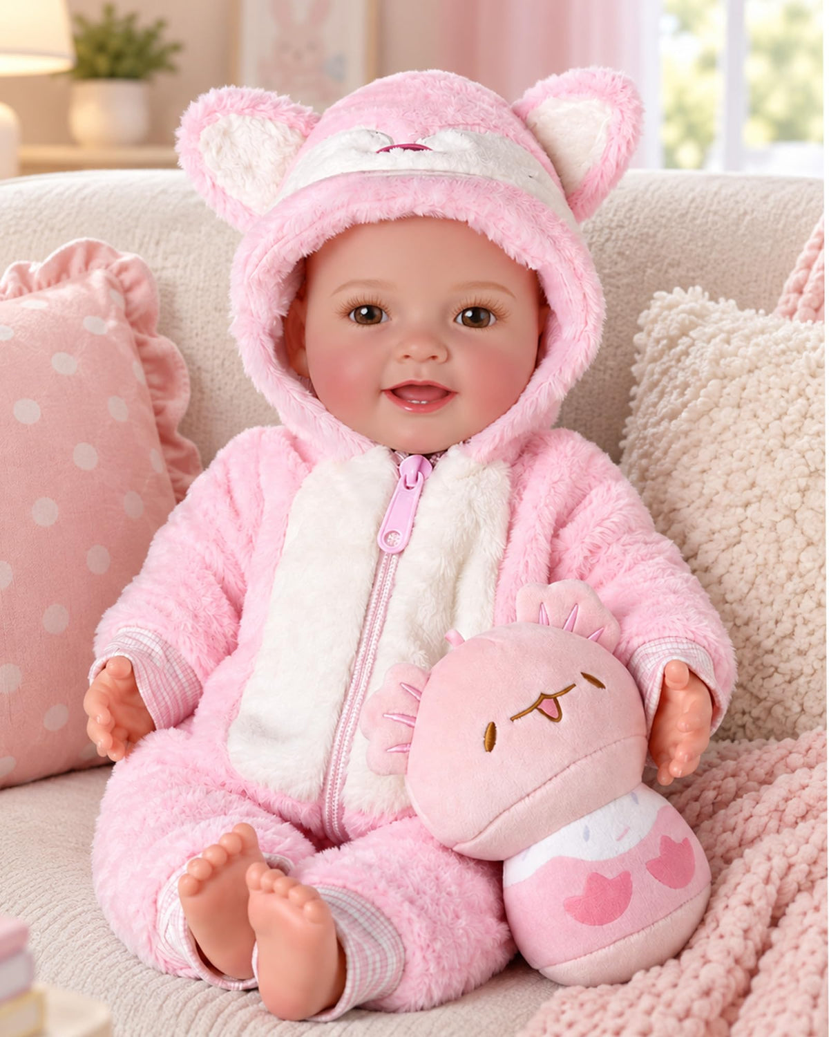 BABESIDE 15 Inch Baby Doll, Lightweight Realistic Doll for Pretend Care
