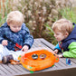 COCOFOX Battling Top Burst Toy Set - 6 Tops, 2 Launchers, Stadium - Orange - Fun for Boys & Girls 6 Years and Up