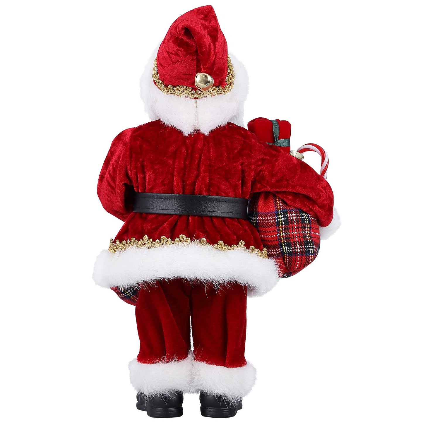 Uten 12'' Santa Claus Decorations, Christmas Standing Figurine Ornaments With Gifts Bag And Socks For New Year Christmas Decorat