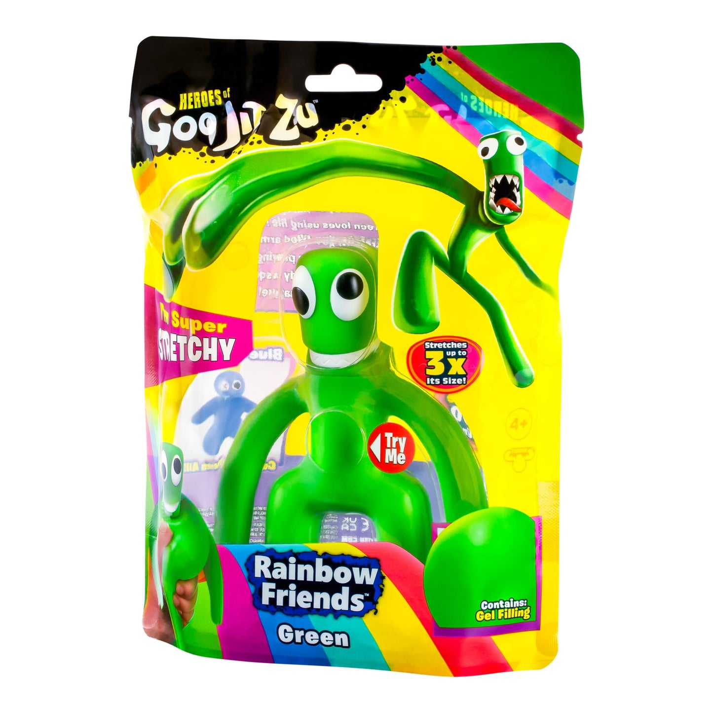 Heroes Of Goo Jit Zu Rainbow Friends, Green | The Multiplayer, Kid-Friendly Horror Story Experience | Super Stretchy Goo Filled Toy Figure | Stretches Up To 3X Its Size