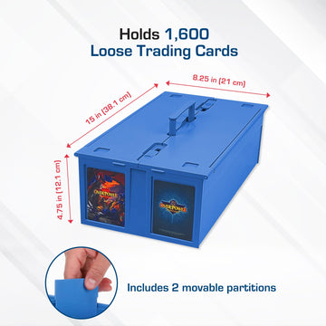 Bcw Collectible Card Bin - Holds Up To 1600 Cards - 2 Pack Blue | Large Card Storage Box For Loose Trading Cards | Pokemon, Mtg,