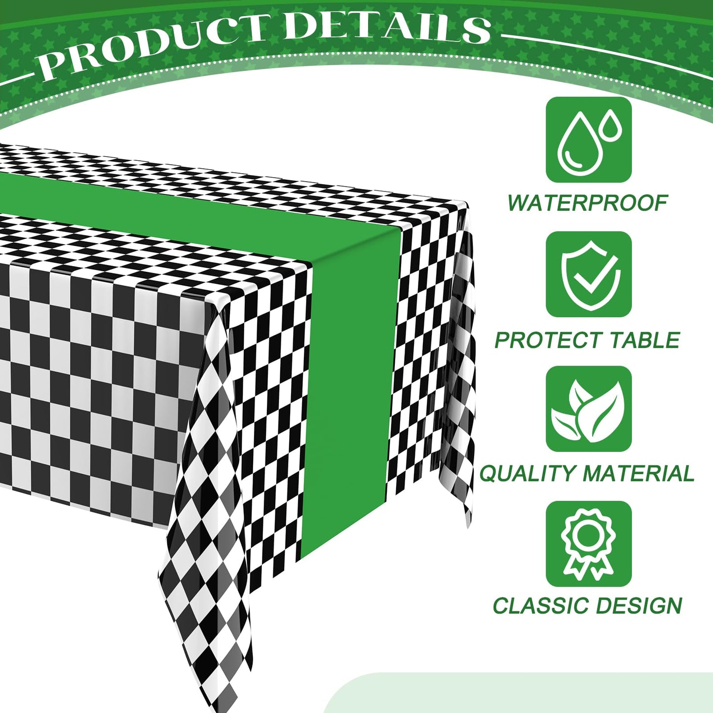 Irenare 3 Sheets Car Birthday Party Supplies Racing Party Decorations Road Tablecloth Racetrack Table Runner Table Covers for Ca