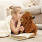 rivoeis Highland Cows Plush Toy, 10.5" Brown Cotton Stuffed Animal, Realistic Fluffy Decor for Kids and Babies