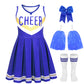 SCYPRUTH Cheerleader Costume for Girls Cheerleader Outfit for Kids Cheerleading Dress with Pom Poms for Halloween Dress Up