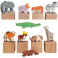 Channapatna Toys 10 Piece Wooden Wild Animals/Forest Animals/Classic Toy For Pretend Play/Educational Balancing Toy