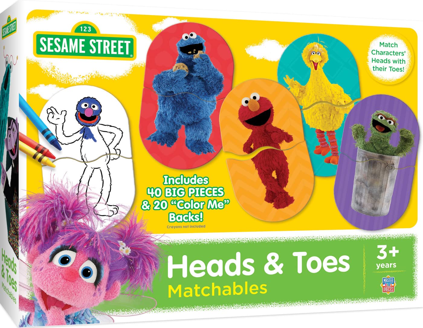 MasterPieces Sesame Street Heads & Toes Matching Game - Fun Educational Play - Model 12201 - Team Color