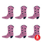 Beistle , 6 Piece Foil Cowboy Boot Silhouettes, 16 (Pink/Black)