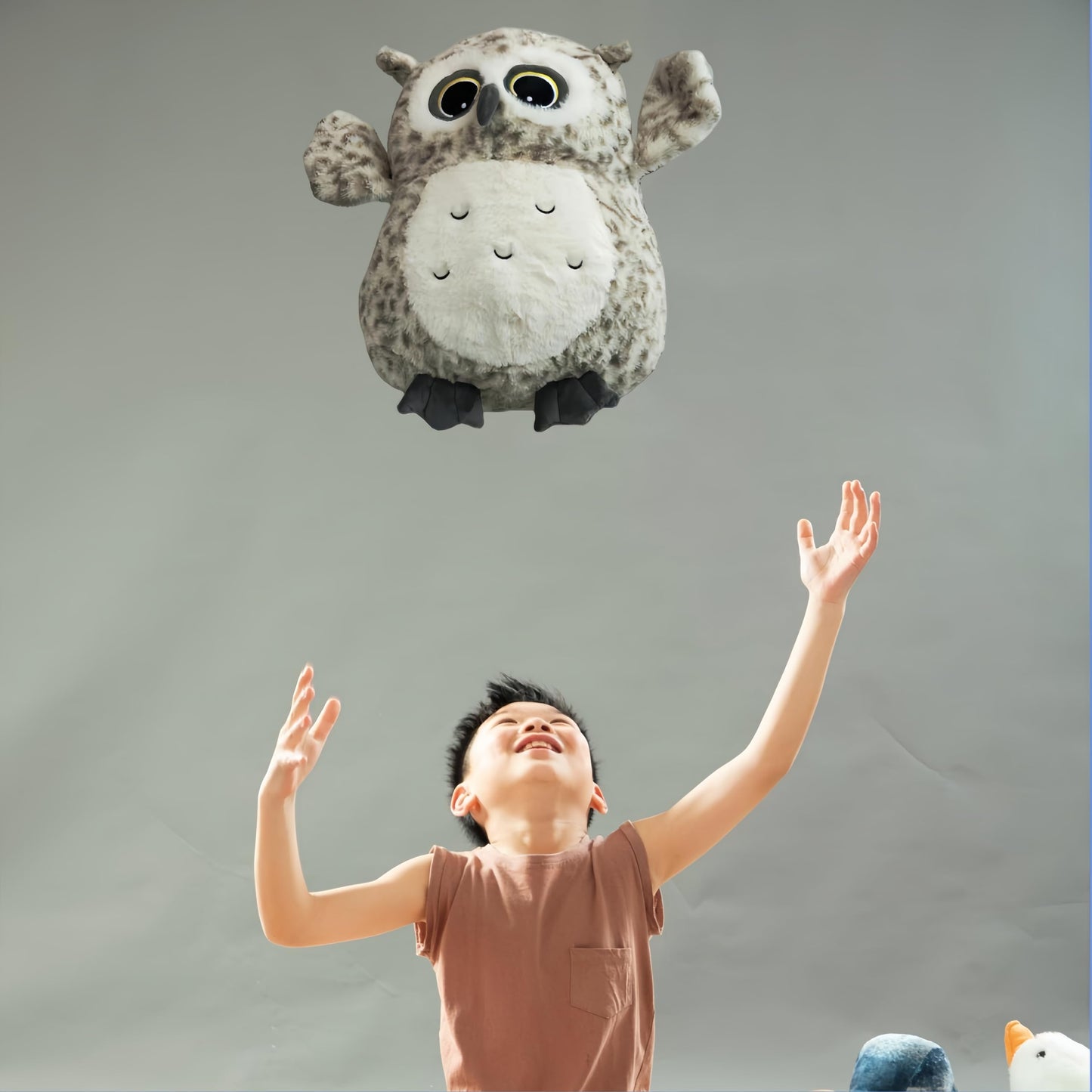 Ryttir 15.7 Inch Chubby Snow Big Owl Stuffed Animals Plush, Adventure Stuffed Owl Toy, Brave Boy'S And Girl'S Room Owls Plush Decor, Funny Owl Gifts For Kids And Women Christmas