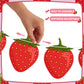 Lewtemi 4 Pcs Berry First Birthday Decor Strawberry Baby Shower Decorations Strawberry Hanging Banner Berry Garland For Strawberry Themed Party Favors Supplies(Red)